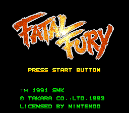 Fatal Fury (Europe) Title Screen